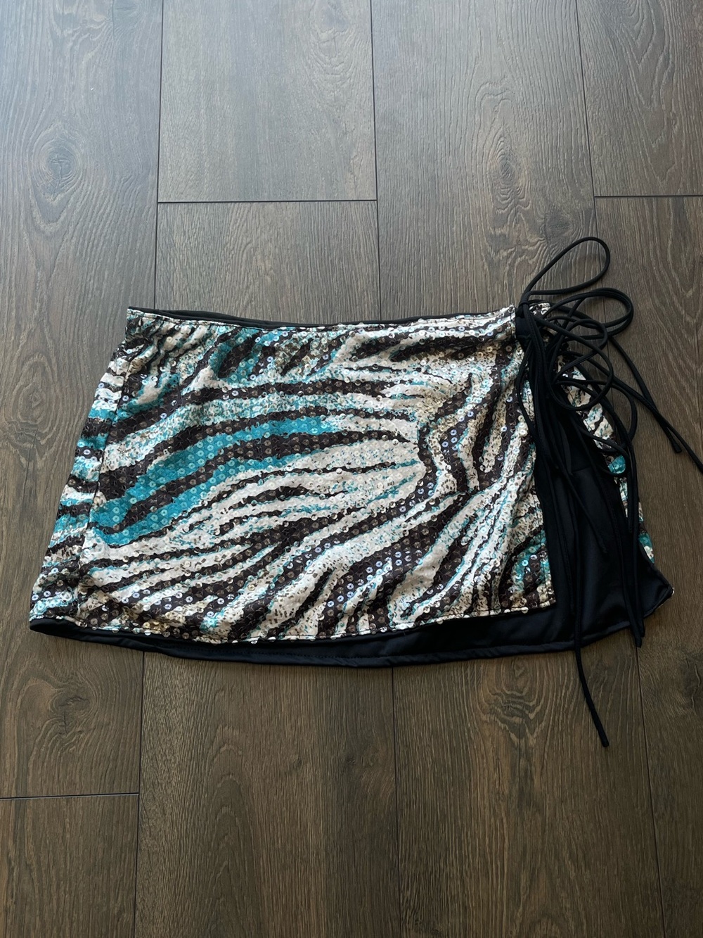 NWOT SHEIN Sequins Zebra Print Mini Skirt